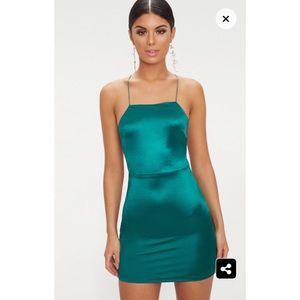 emerald green strappy dress